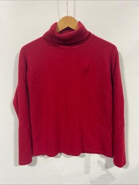Valerie Stevens 100% 2-ply cashmere Women's Red Turtleneck Sweater